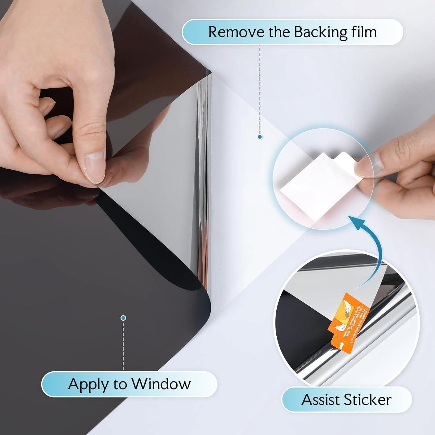 Película de Privacidad DOWELL 44.5x200cm Anti UV Reflectante