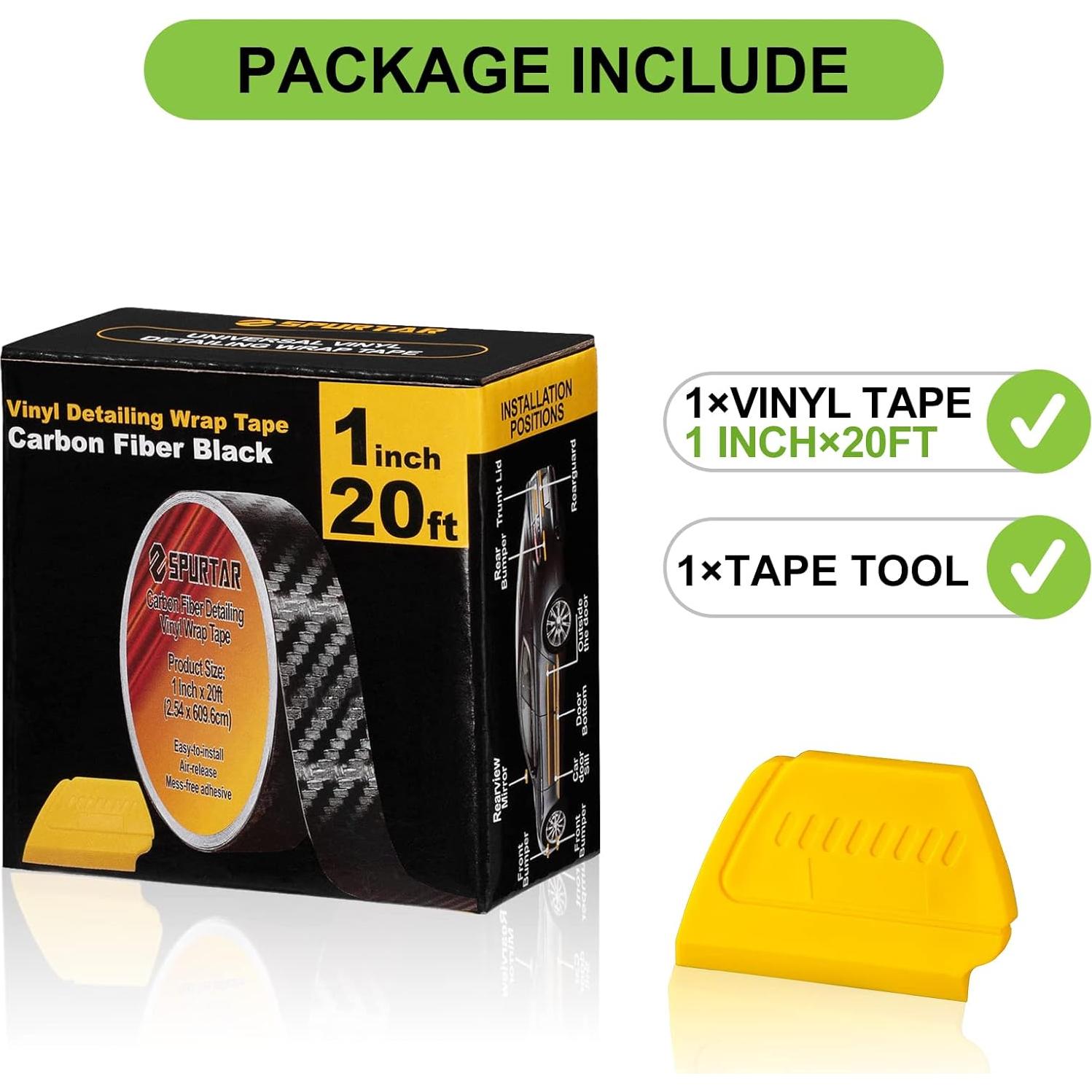 Cinta de fibra de carbono Spurtar 2.5 cm x 6 m para autos