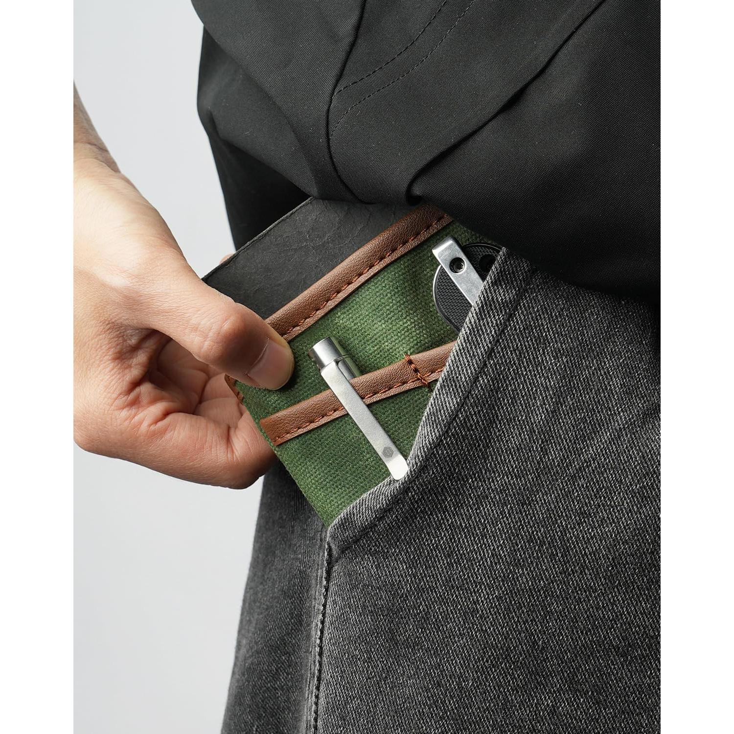 Bolsa EDC SAYRAM SP10 de Lona Encera Negra, Organizador Compacto