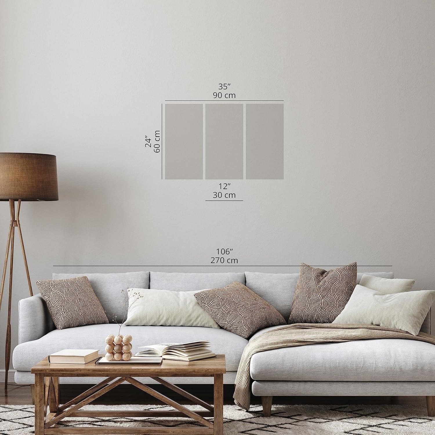 Lienzo Acústico Artgeist 3 Piezas 90x60 cm Playa Atardecer