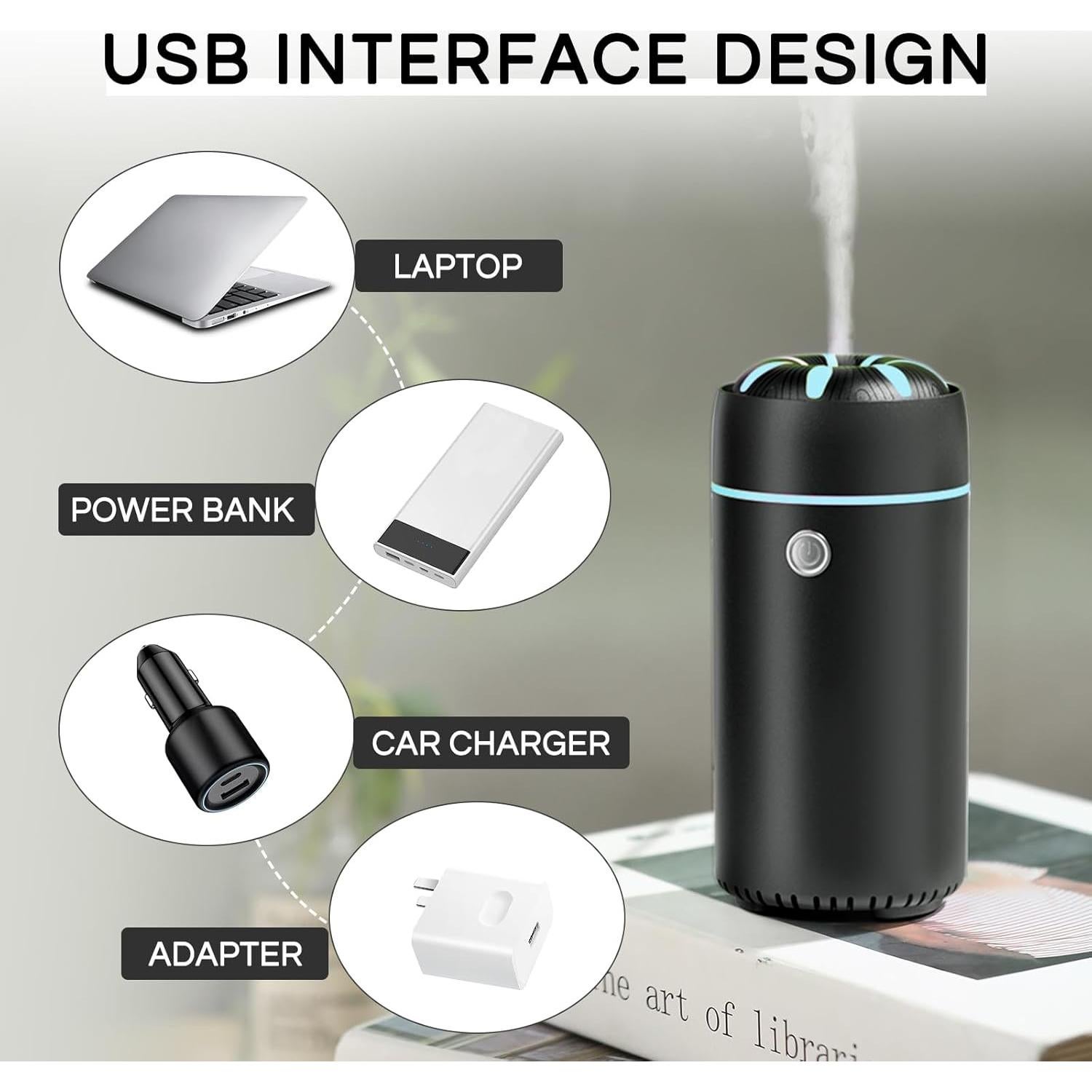 Difusor Humidificador de Coche Gonlink XXJ-F1 100ml USB Negro