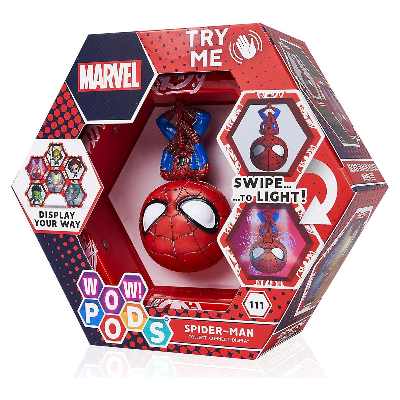 Figura Bobble-Head Iluminada Spiderman WOW! PODS Marvel