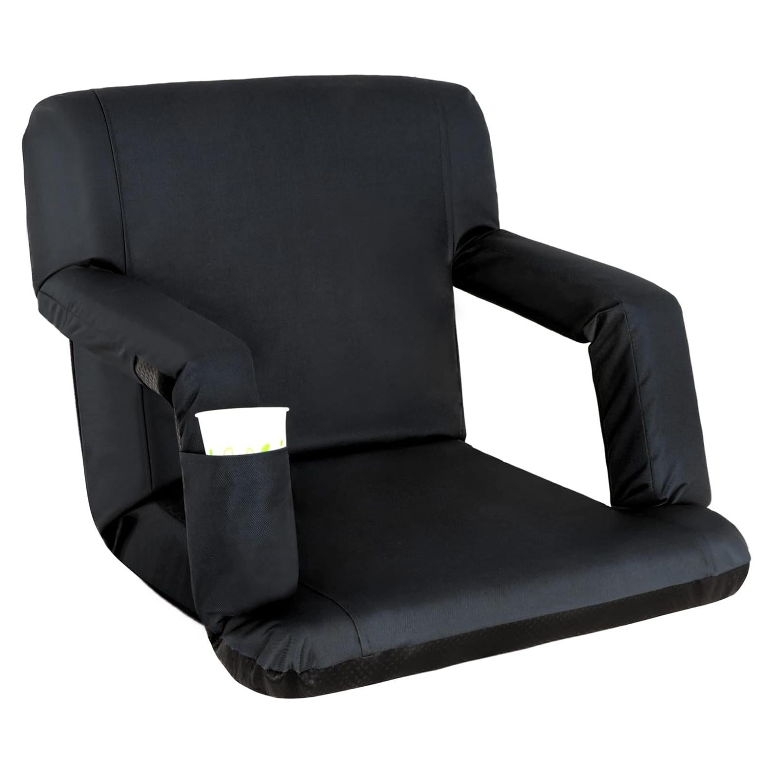 Asiento de Estadio Portátil Nova Microdermabrasion Negro 20.5"