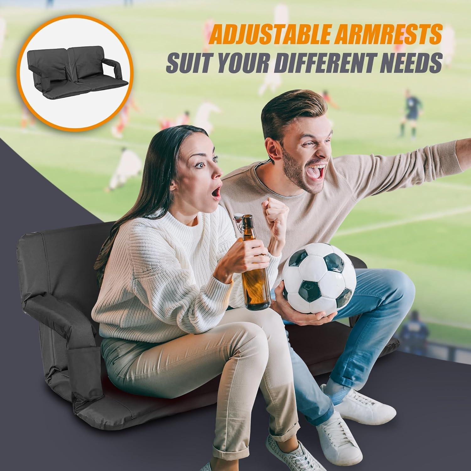 Asiento de Estadio Portátil Nova Microdermabrasion Negro 20.5"