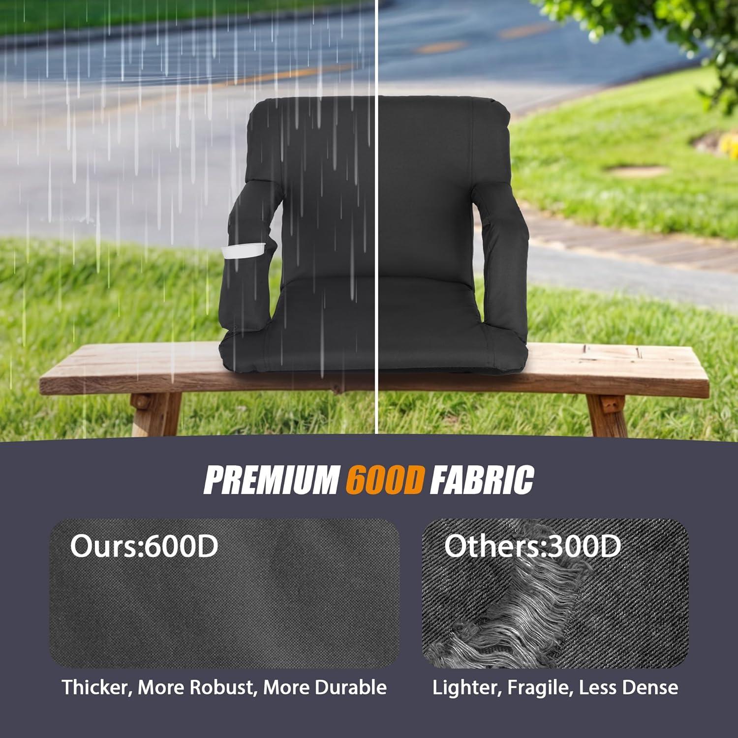 Asiento de Estadio Portátil Nova Microdermabrasion Negro 20.5"