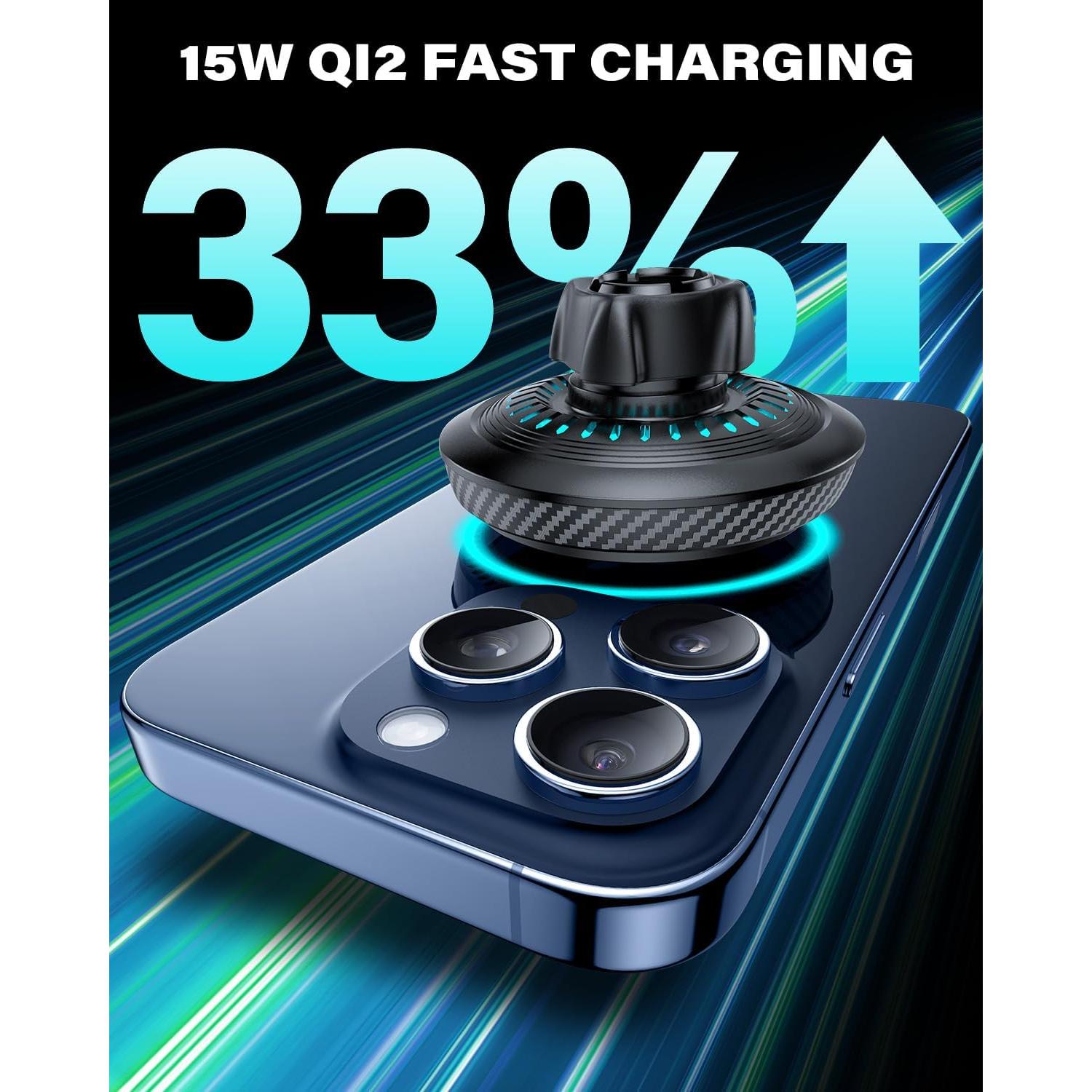 Cargador Soporte Taza APPS2Car QI2 15W Ajustable para iPhone