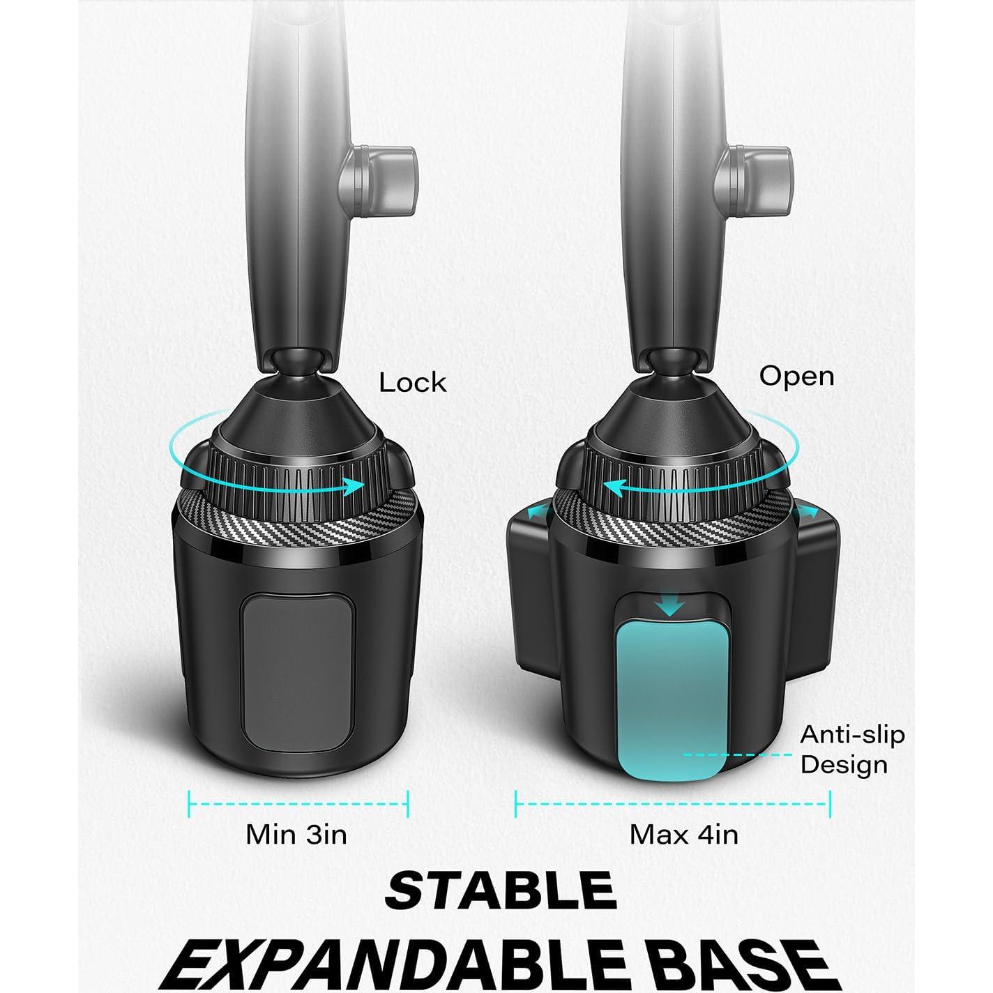 Cargador Soporte Taza APPS2Car QI2 15W Ajustable para iPhone