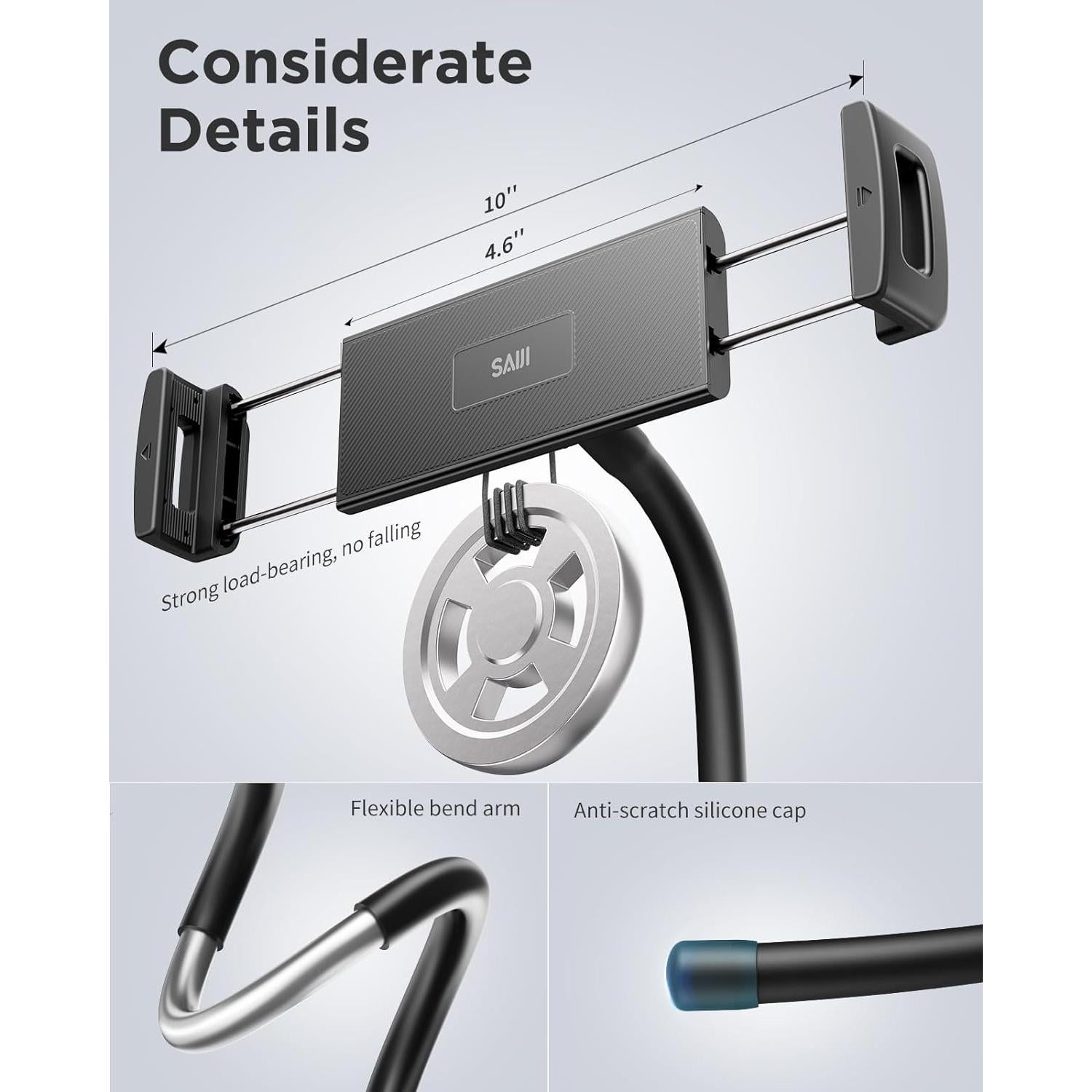 Soporte Ajustable para iPad SAIJI Negro 4.7"-17.3"