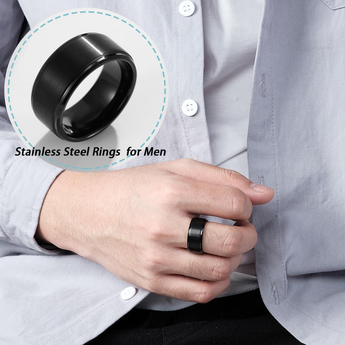 Conjunto de 9 Anillos de Acero Inoxidable para Hombres - PINCHUAN