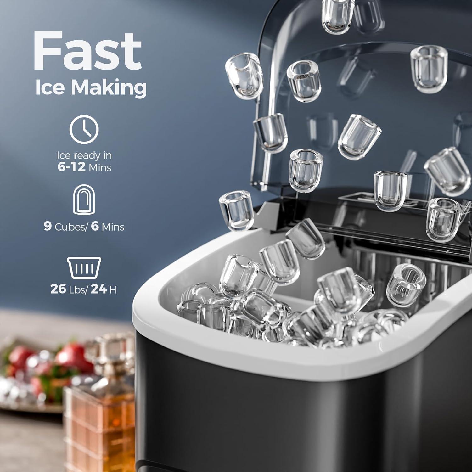 Máquina de Hielo Electactic Z5812B 11,79 kg 9 Cubos en 6 Min