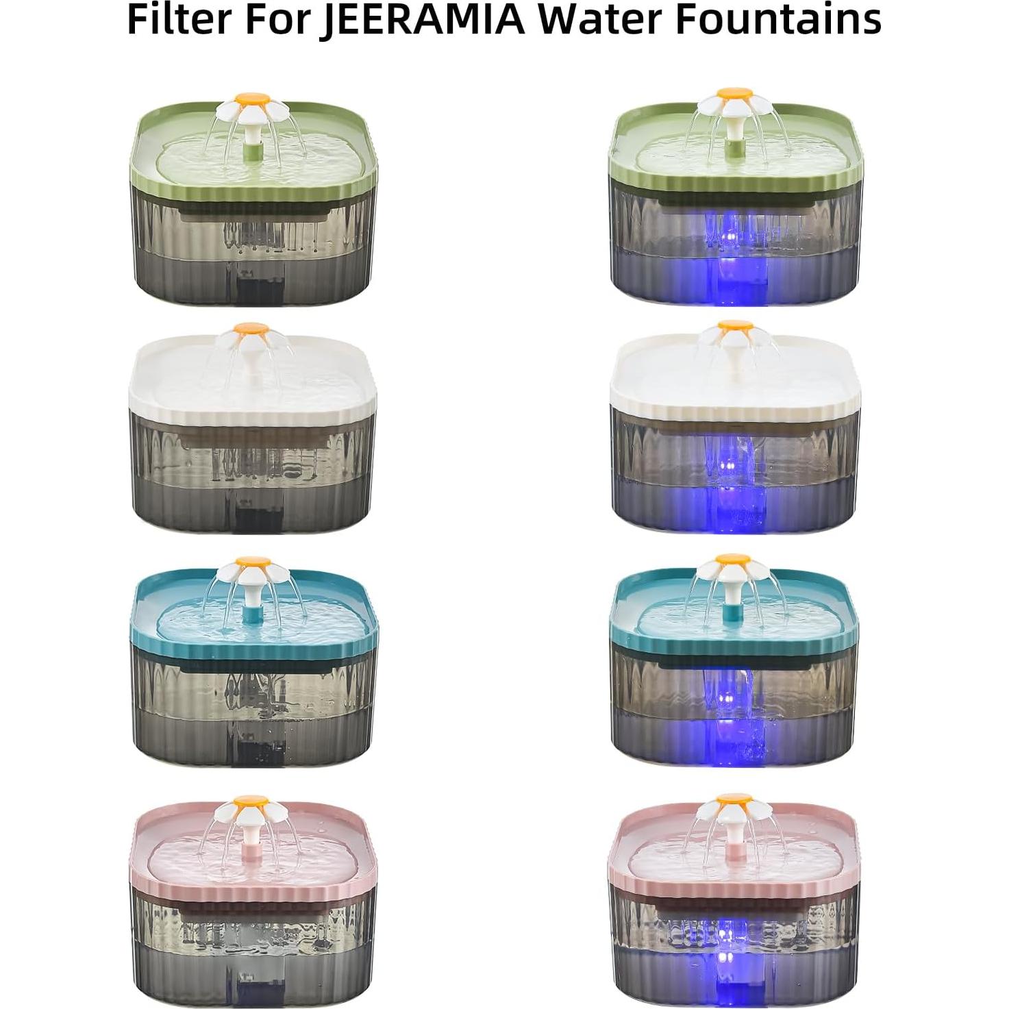 Filtros de Reemplazo para Fuente de Agua JEERAMIA 8 Pcs