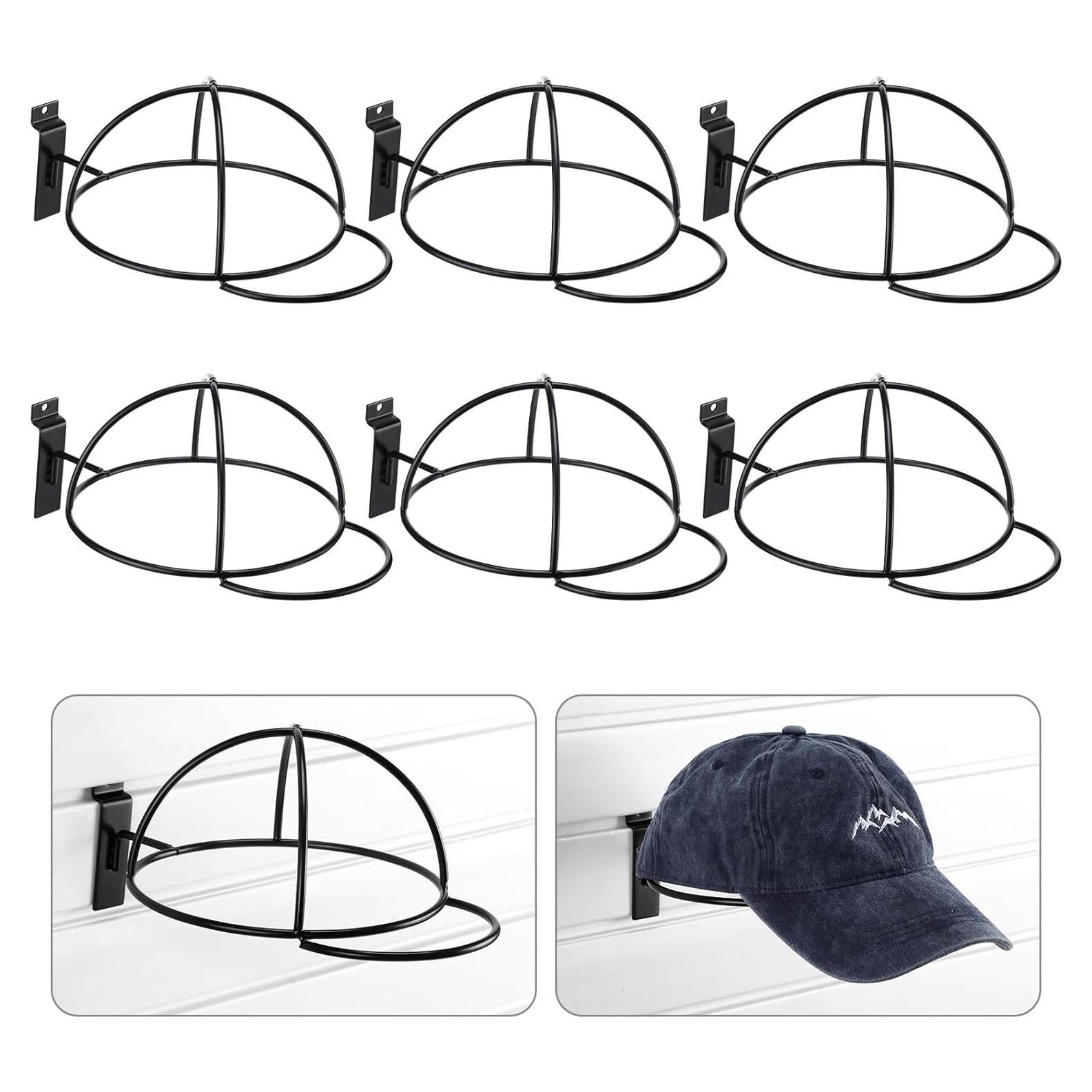 Soporte de Exhibición de Sombreros Kigley 6 Pcs Metal Negro