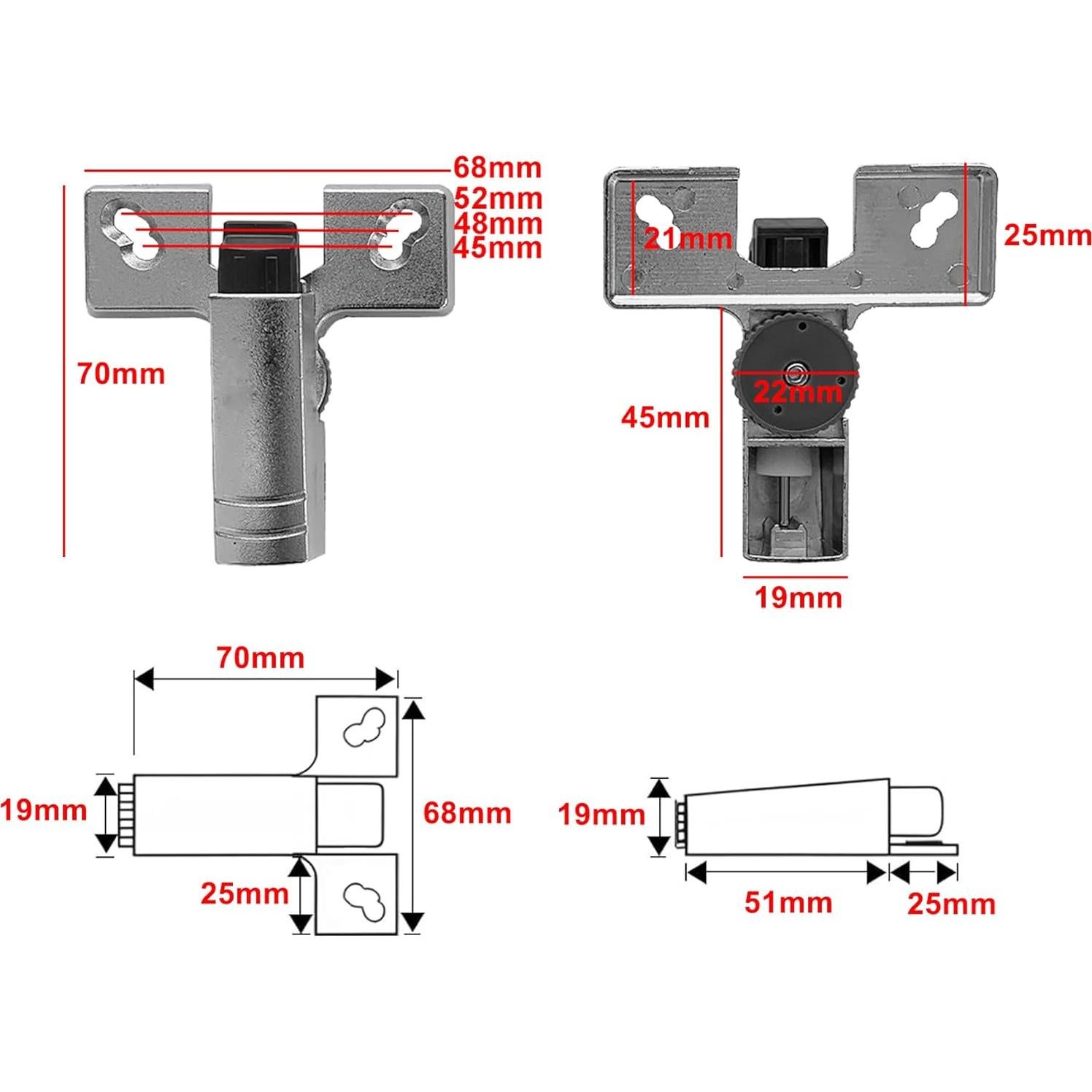 Amortiguadores de Cierre Suave LIKERAINY para Puertas de Muebles - 2 Piezas