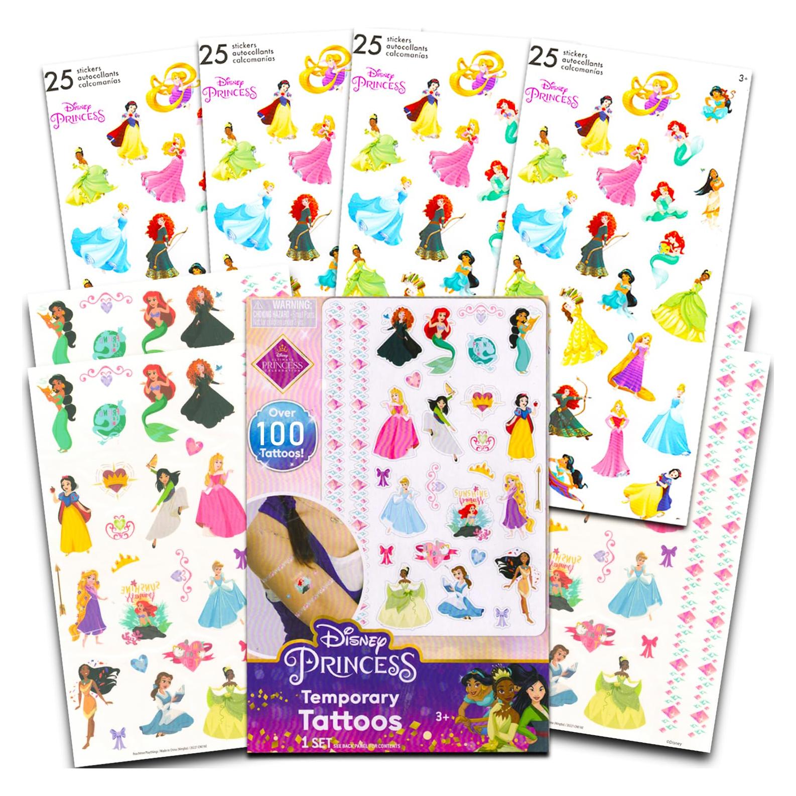 Paquete de Stickers y Tatuajes Temporales Disney - 100 Stickers y 100 Tatuajes