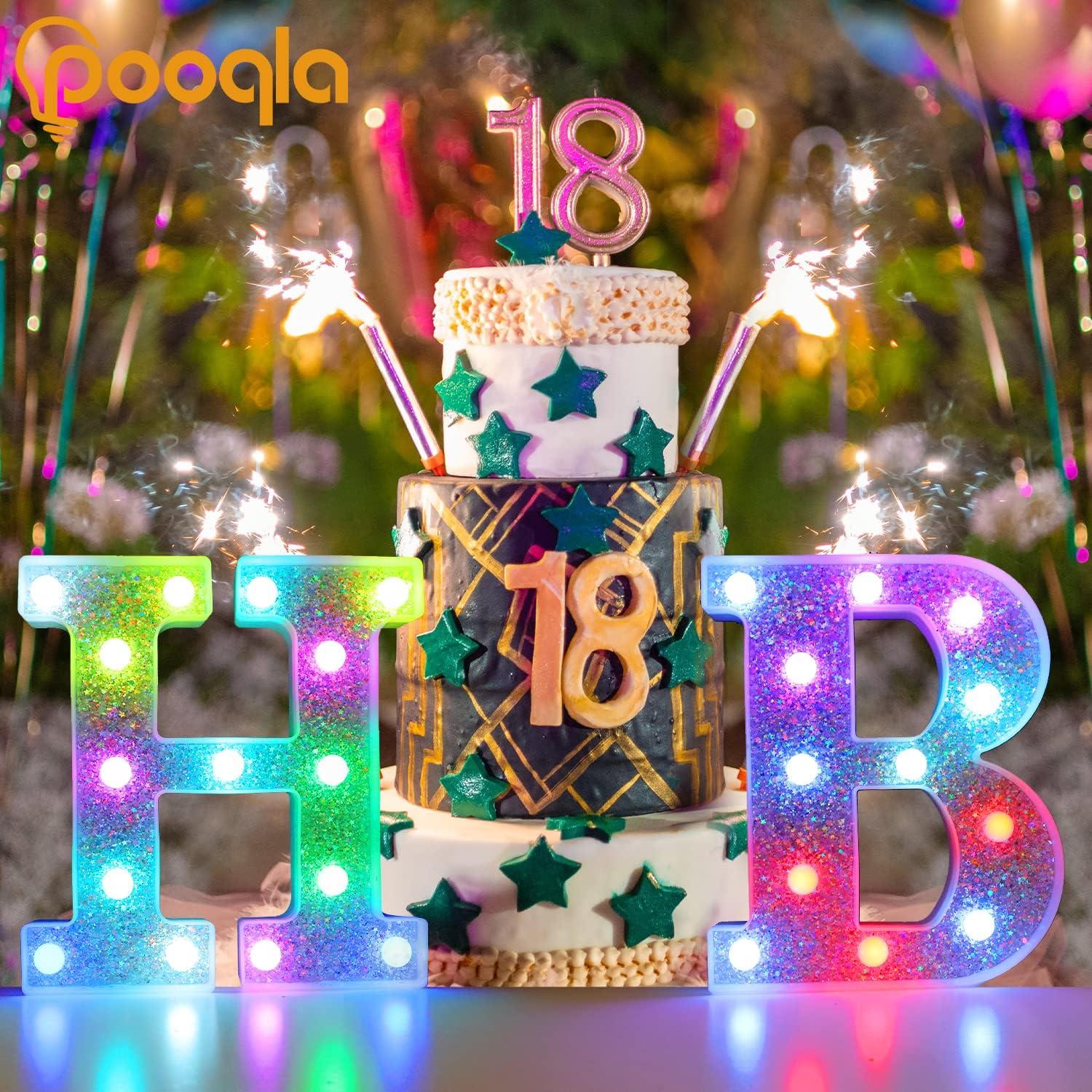 Letras Iluminadas LED Pooqla, 27 Colores, Control Remoto