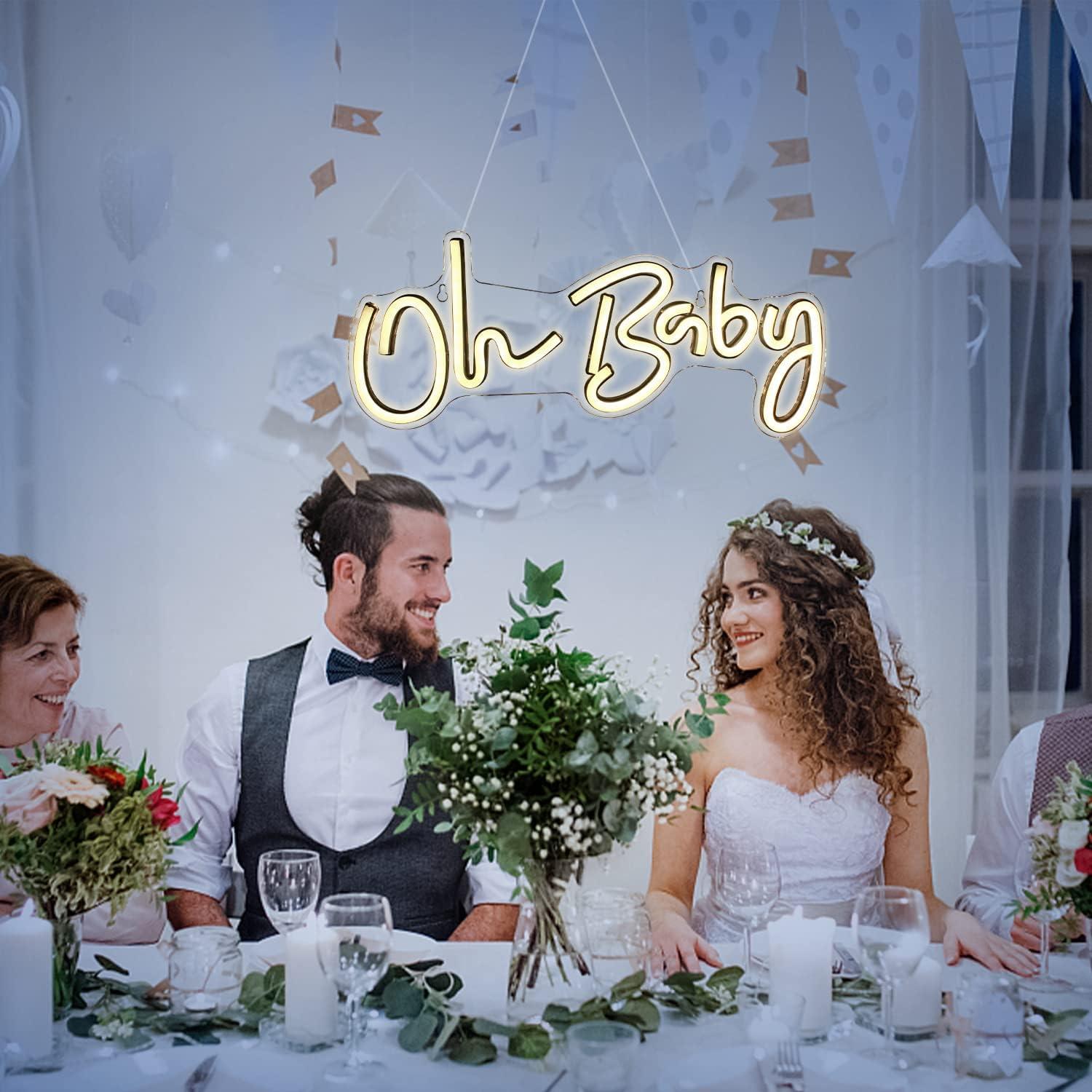 Letrero Neon Oh Baby Lucunstar 41.91x17.53cm Decoración