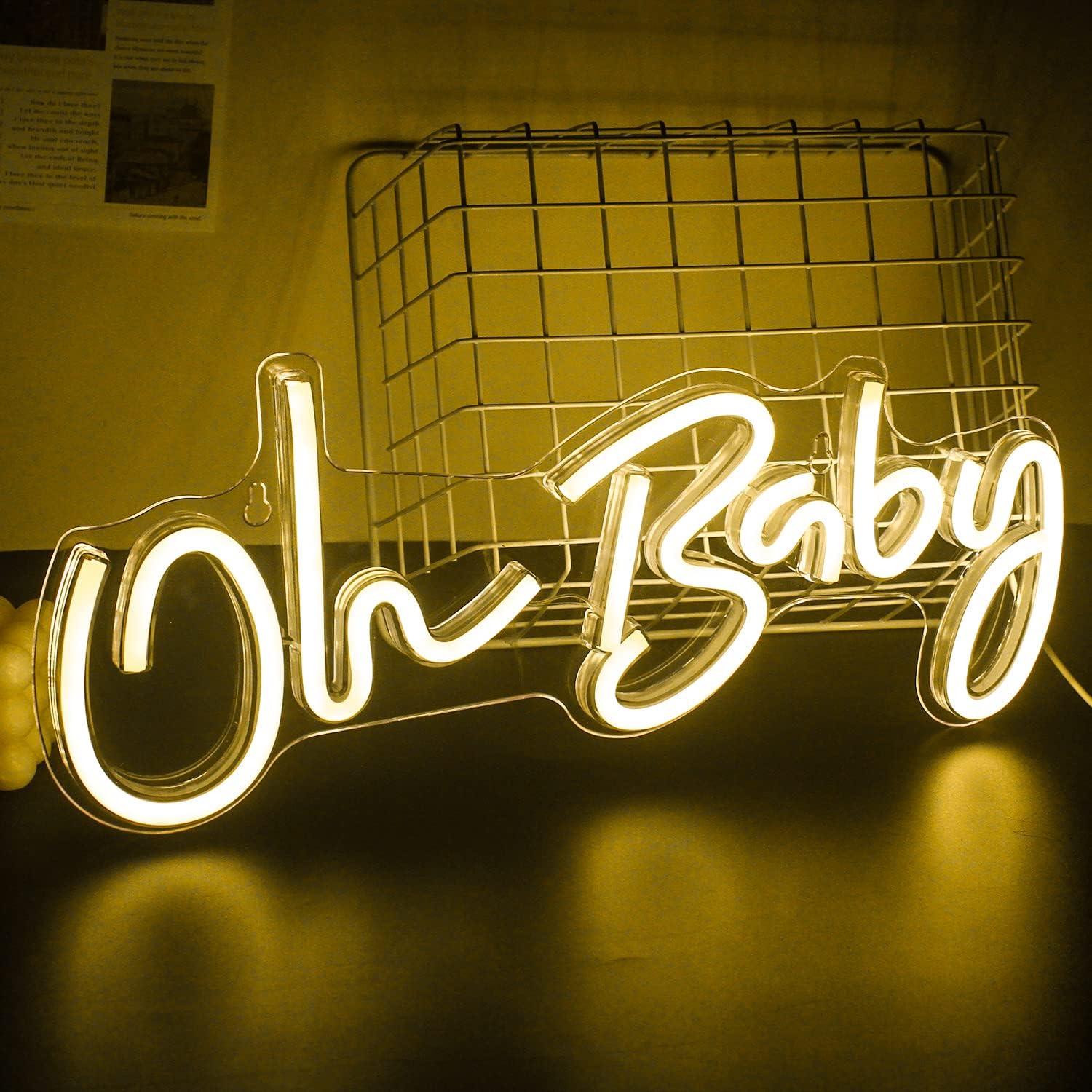 Letrero Neon Oh Baby Lucunstar 41.91x17.53cm Decoración