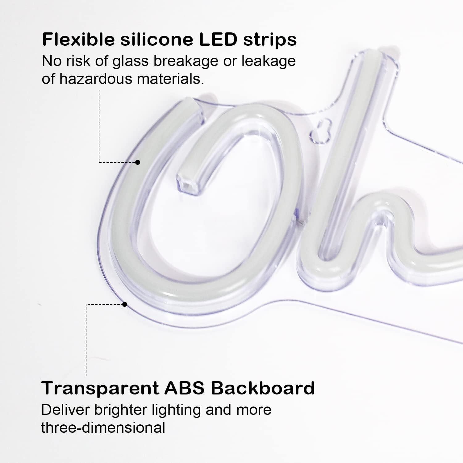 Letrero Neon Oh Baby Lucunstar 41.91x17.53cm Decoración