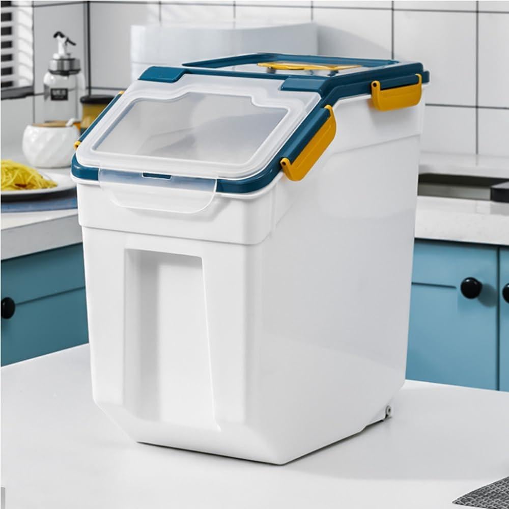 Contenedor de Almacenamiento Hermético Qiveno 25Lb 2Pack Azul