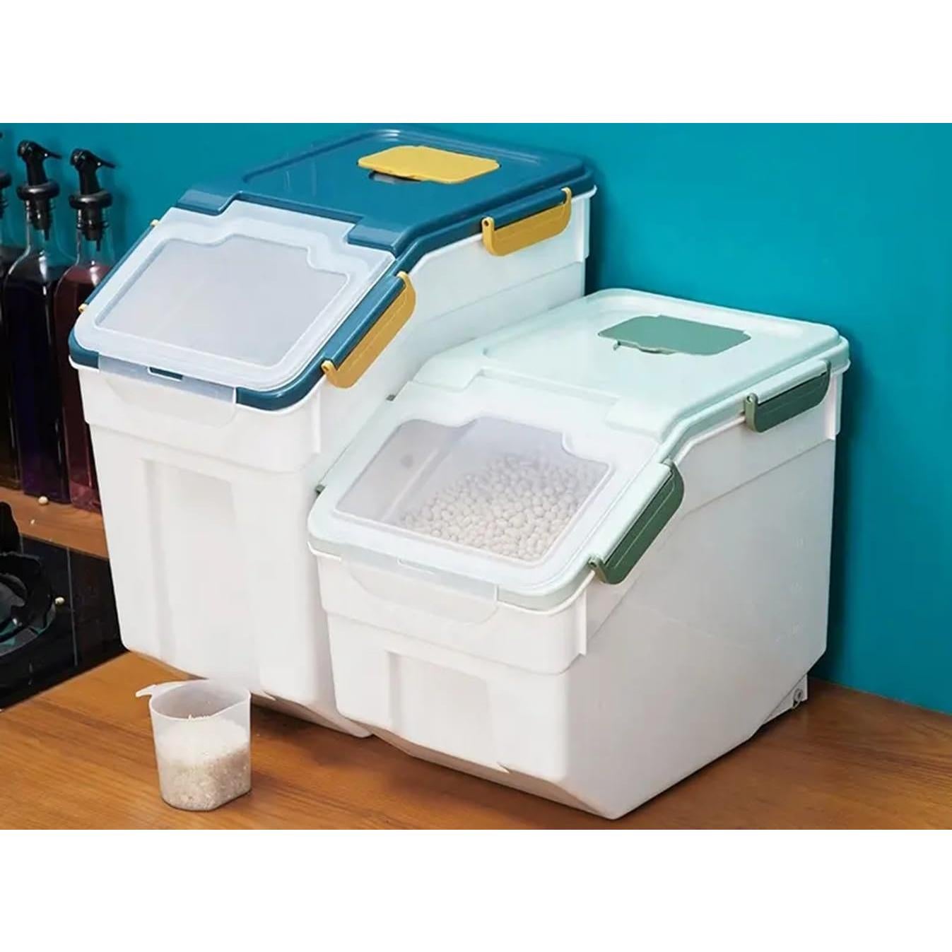 Contenedor de Almacenamiento Hermético Qiveno 25Lb 2Pack Azul