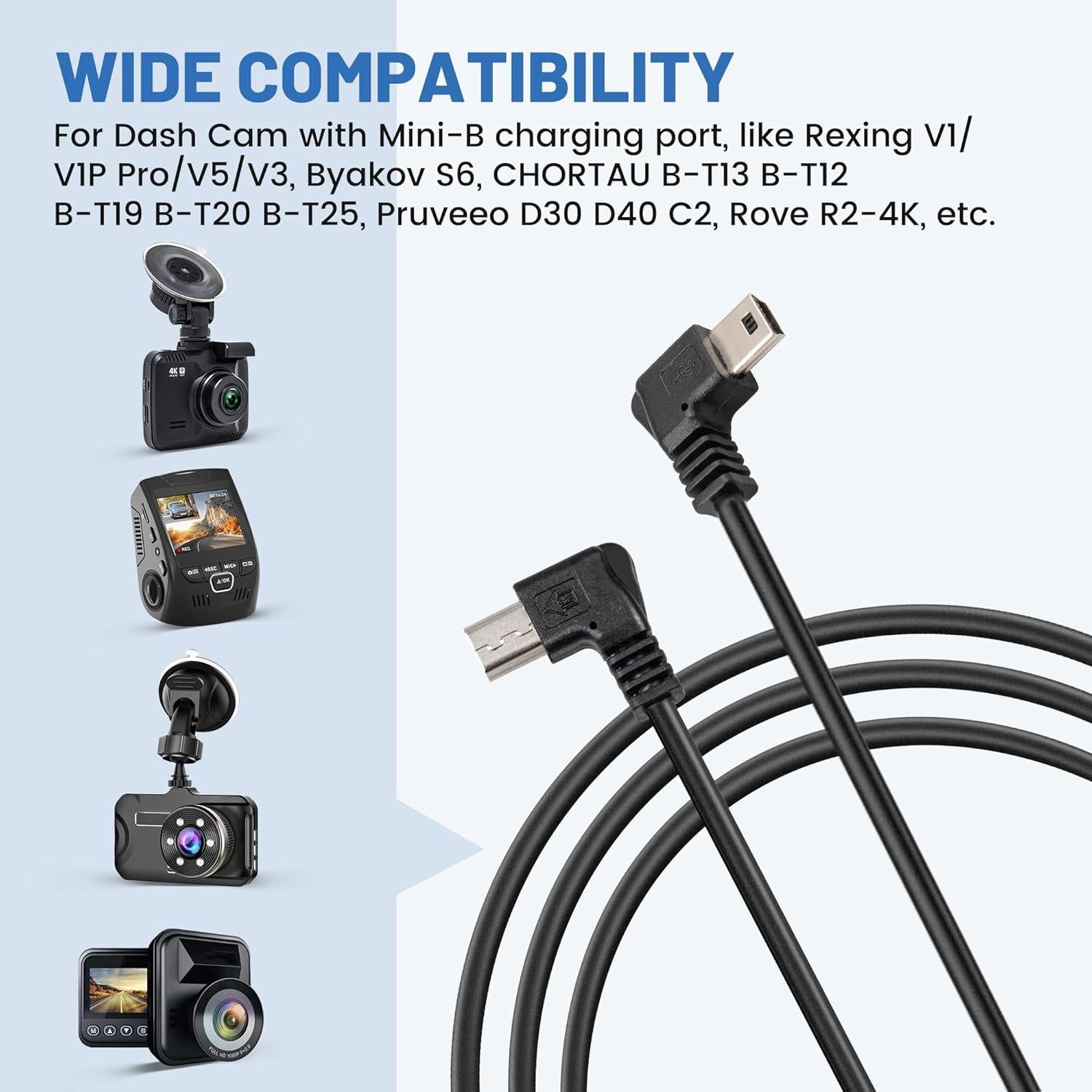 Cable de Alimentación Mini USB EWAY 4m para Dashcam