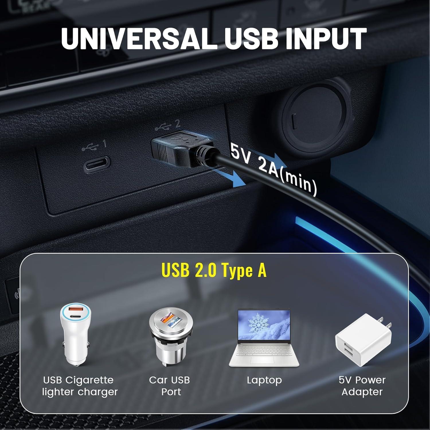 Cable de Alimentación Mini USB EWAY 4m para Dashcam