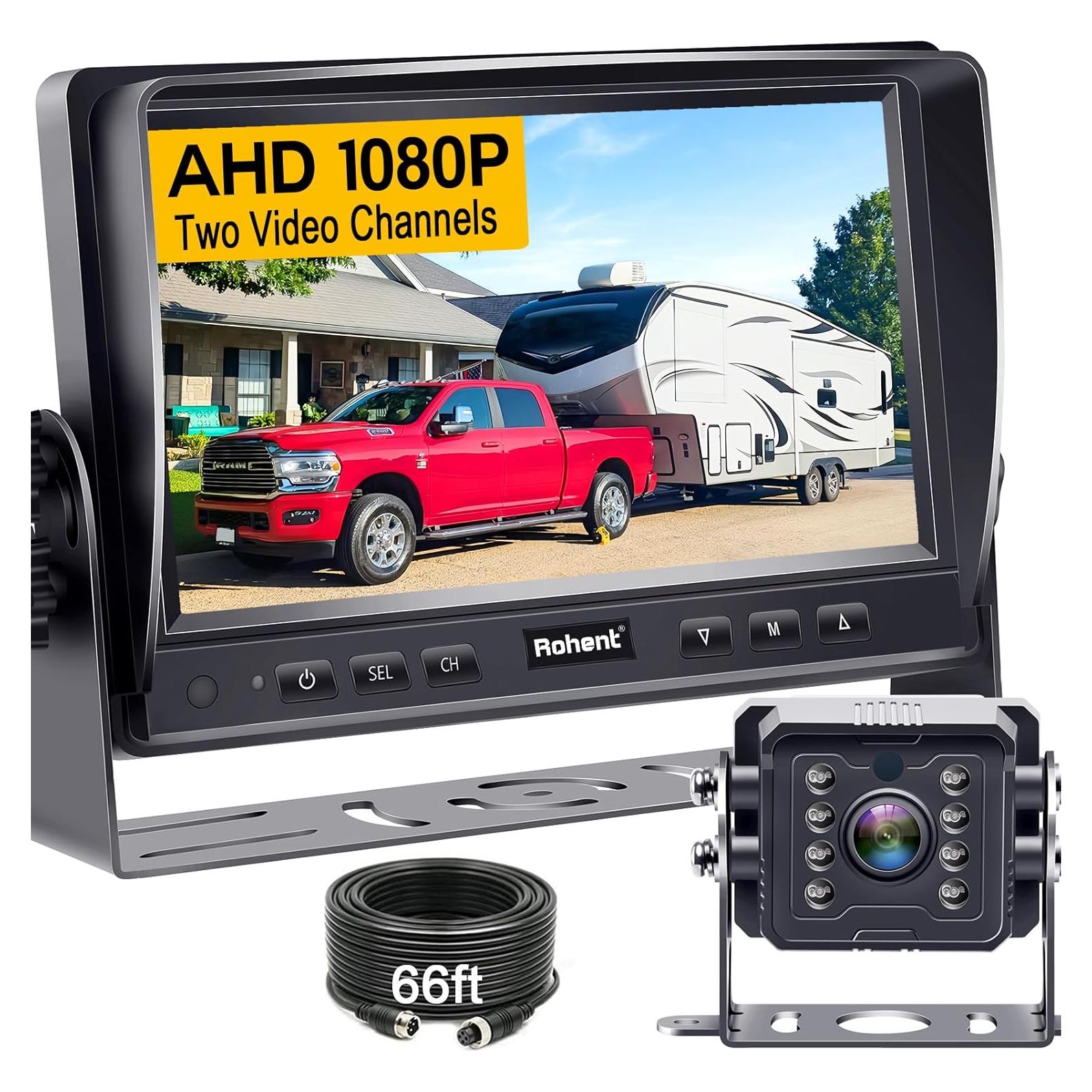 Sistema de Cámara de Respaldo Rohent R4 HD 1080P con Monitor 7"