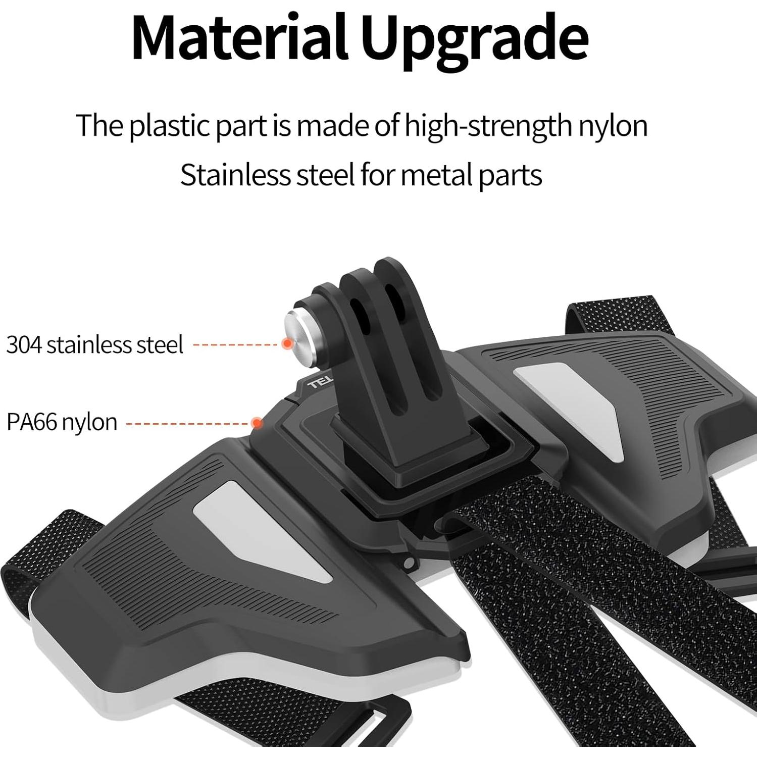 Soporte de Casco para GoPro TELESIN Ajustable 180° Negro