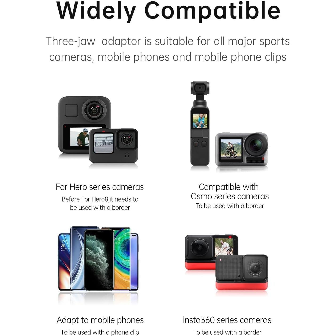 Soporte de Casco para GoPro TELESIN Ajustable 180° Negro