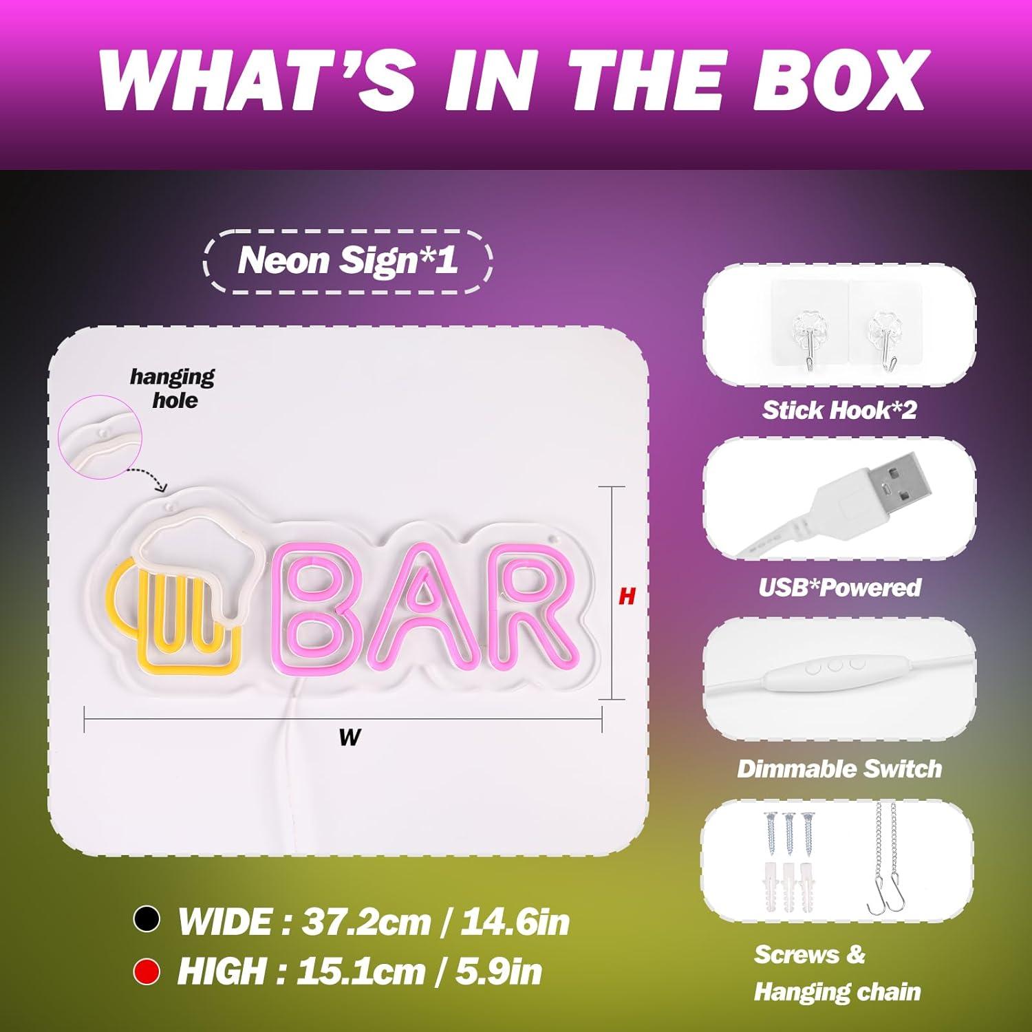 Letrero de Neón LED Goneons para Bar y Decoración 37.2x15.1cm