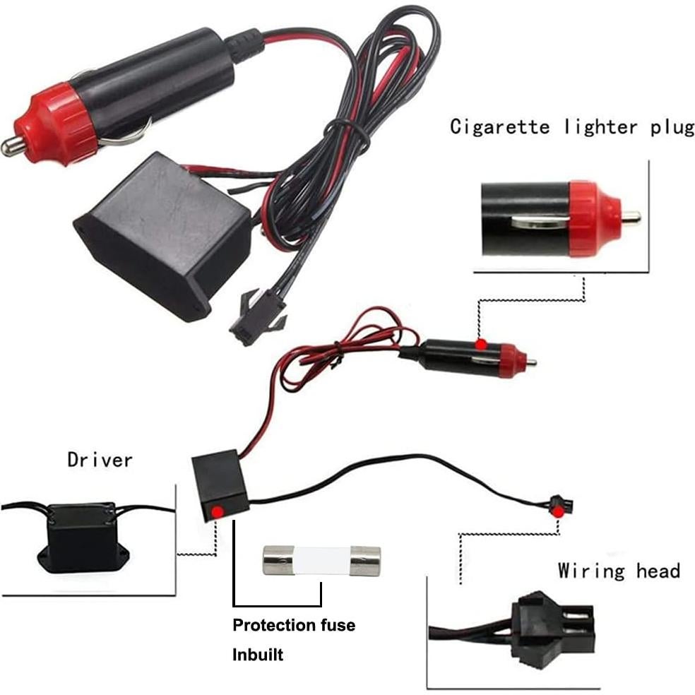 Cable LED Azul 3m MaxLax para Decoración Interior de Auto