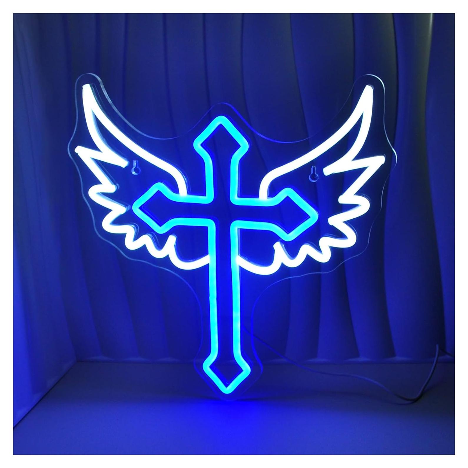 Cartel de Neón LED Cruz JEDAEMEN 35x34 cm Decoración Pared