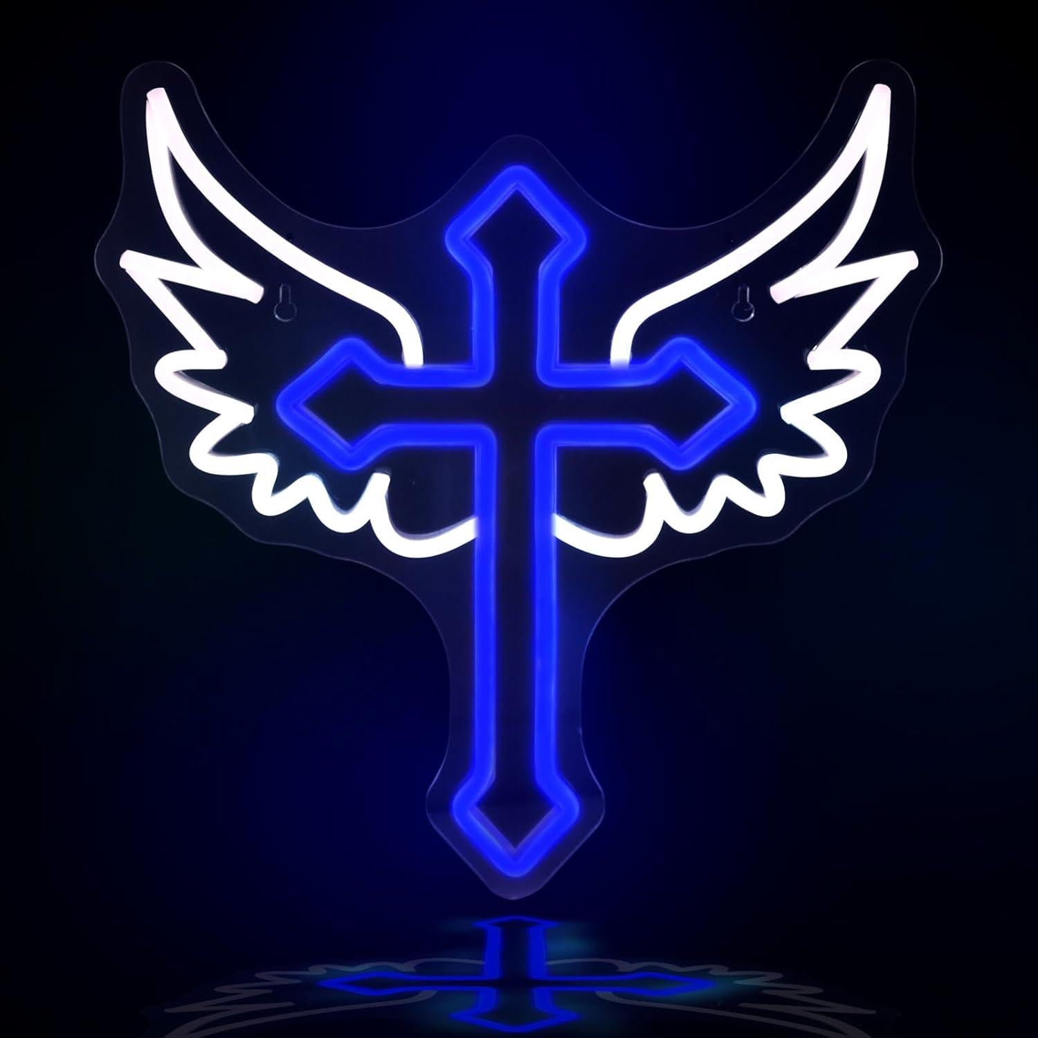 Cartel de Neón LED Cruz JEDAEMEN 35x34 cm Decoración Pared