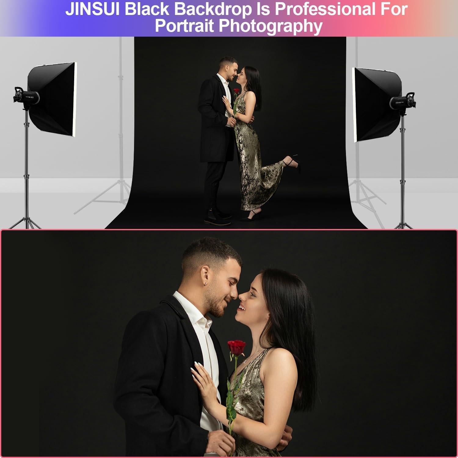 Cortina de Fondo Negra JINSUI 3x3m para Fotografía Profesional