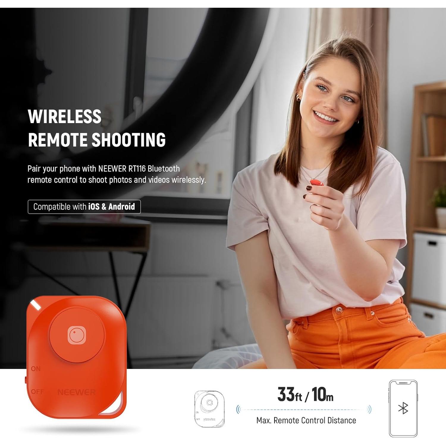 NEEWER 10" 20W High Power LED Ring Light for Phone with 71" Tripod Stand, Bi Color Ringlight, Phone Holder Compatible with iPhone for Video Recording Selfie Makeup Studio Live Streaming TikTok, RH10B