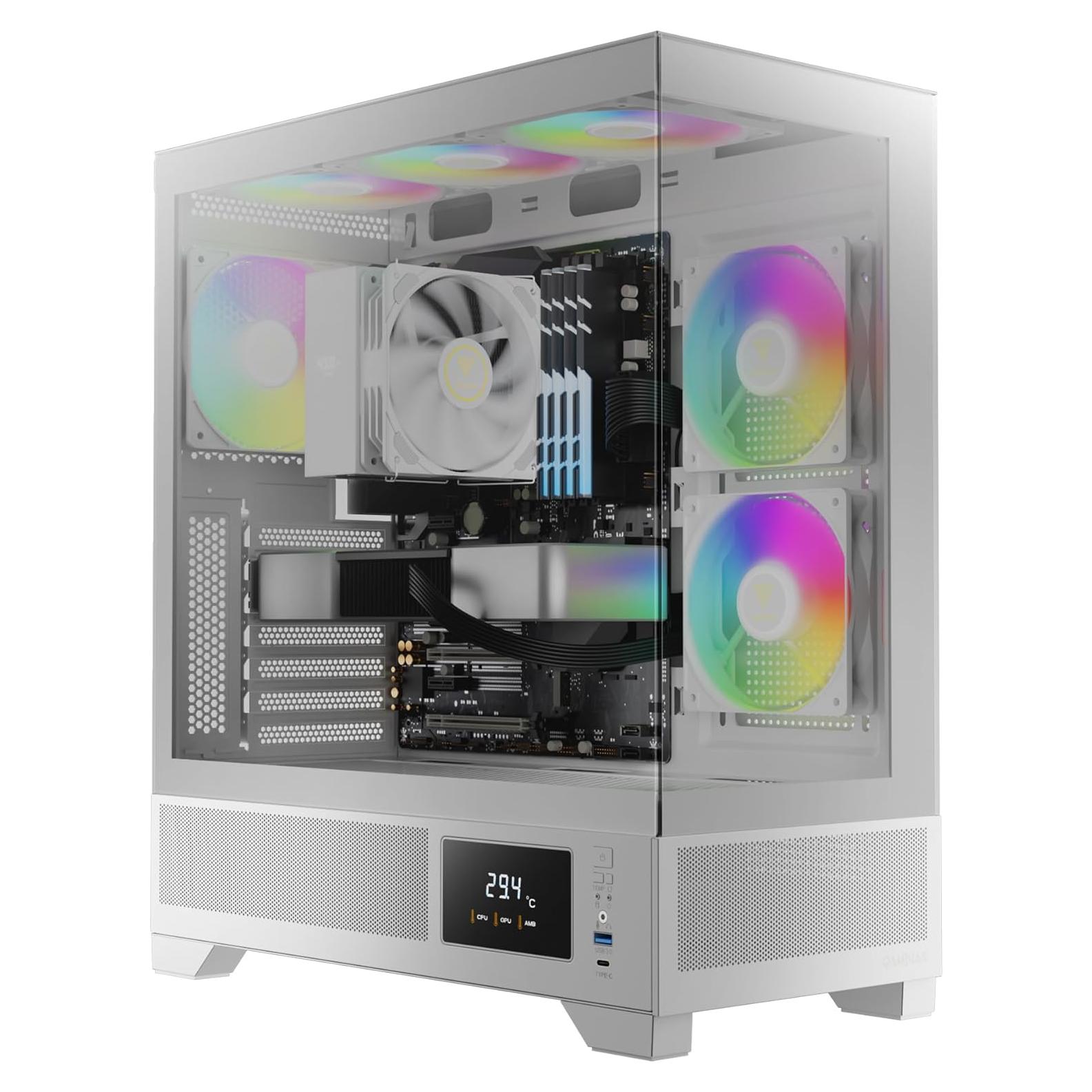 Caja de Computadora GAMDIAS ATLAS M1 Blanca ATX con RGB