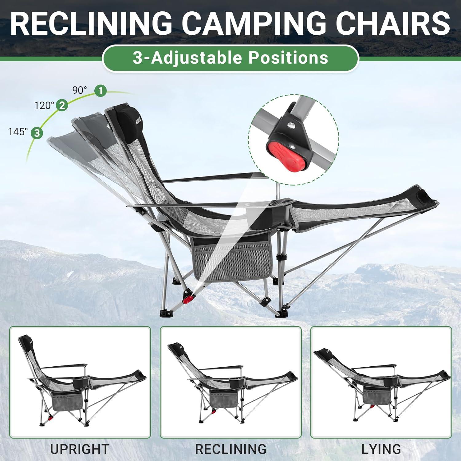 Silla de Camping Plegable WEJOY WF2204 Reclinable 3 Posiciones