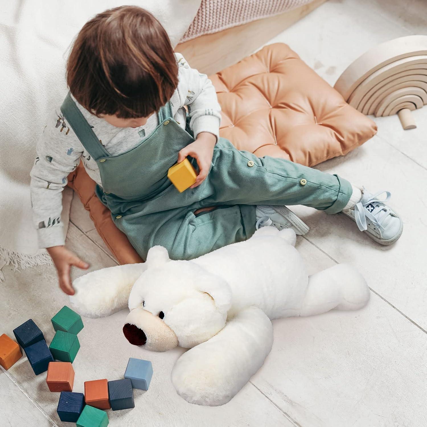 Oso de Peluche Pesado Niuniu Daddy 50 cm 1.5 kg Blanco