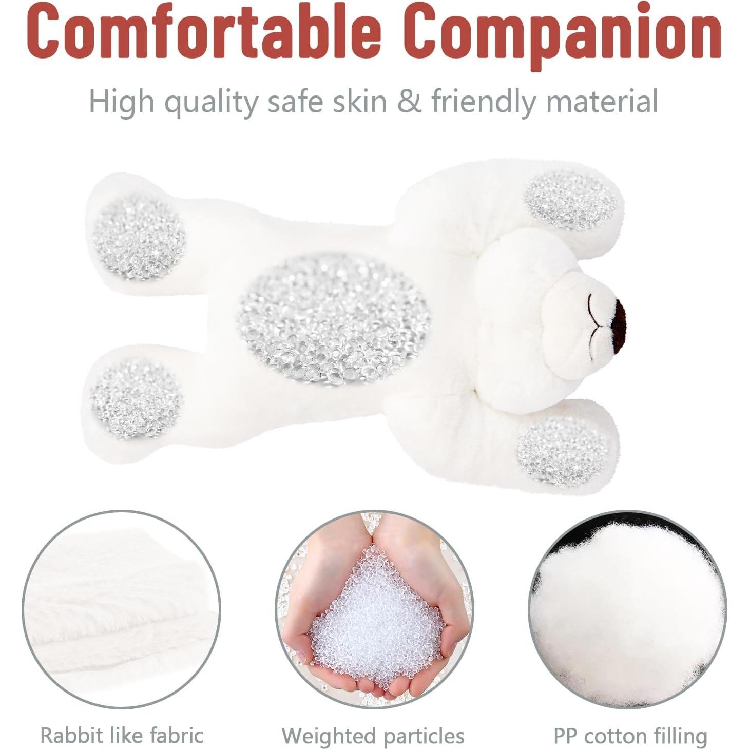 Oso de Peluche Pesado Niuniu Daddy 50 cm 1.5 kg Blanco