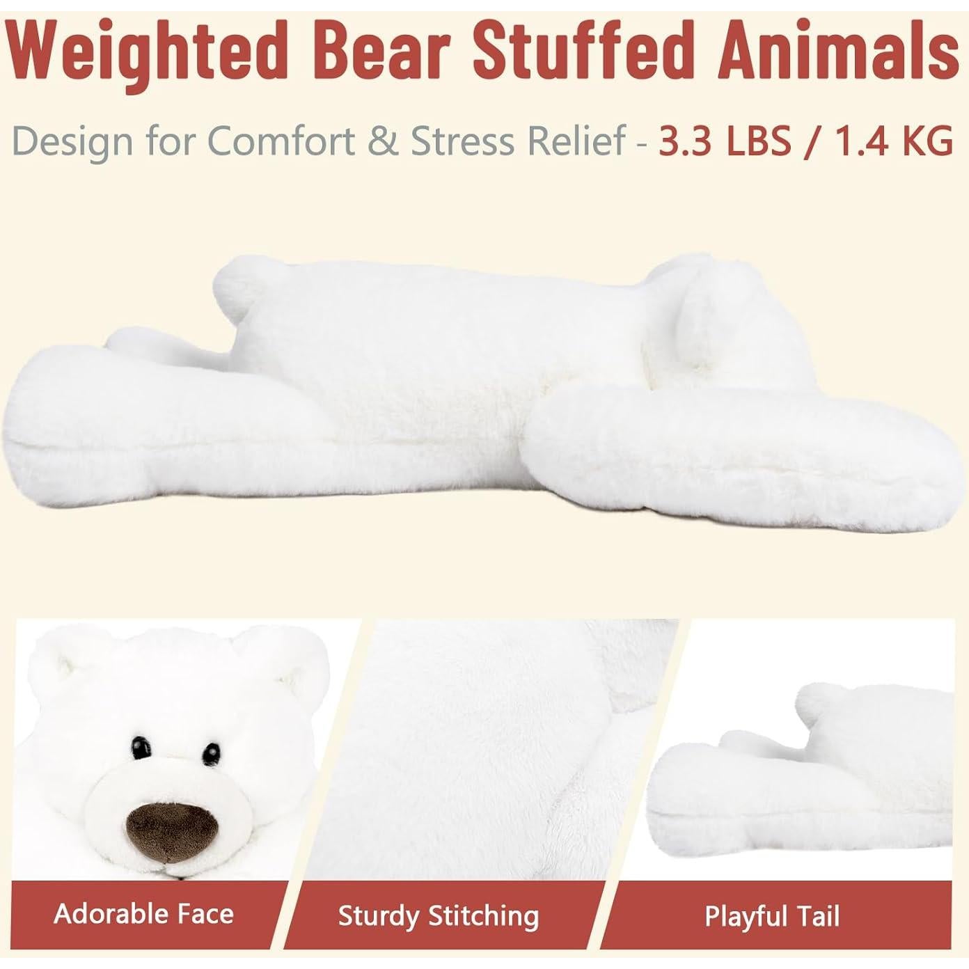 Oso de Peluche Pesado Niuniu Daddy 50 cm 1.5 kg Blanco