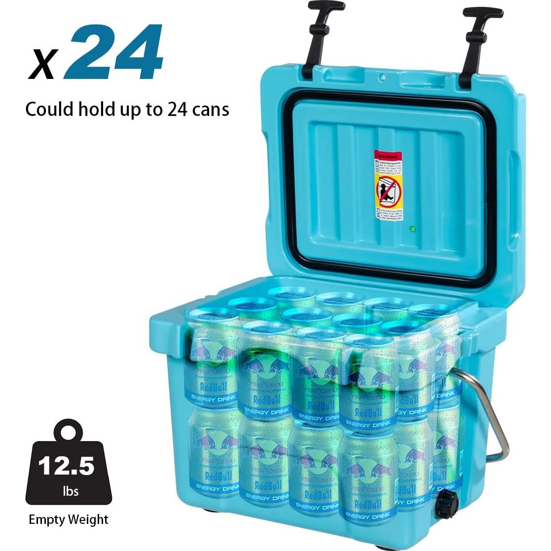Enfriador Aislado Goplus 16 Cuartos Azul - 24 Latas, Portátil