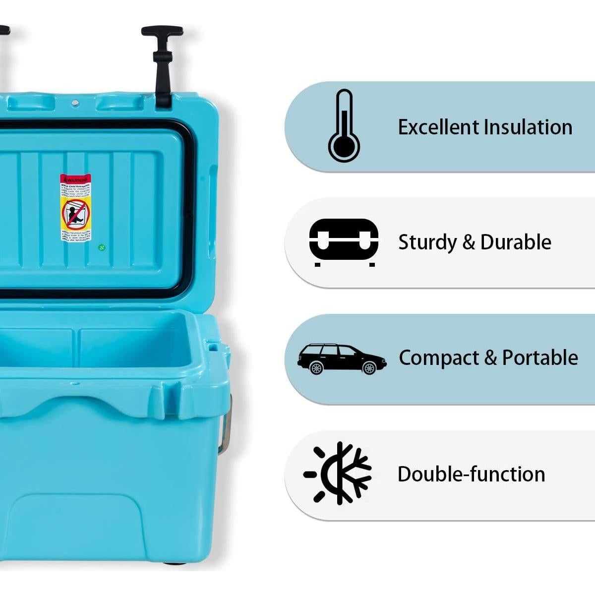 Enfriador Aislado Goplus 16 Cuartos Azul - 24 Latas, Portátil