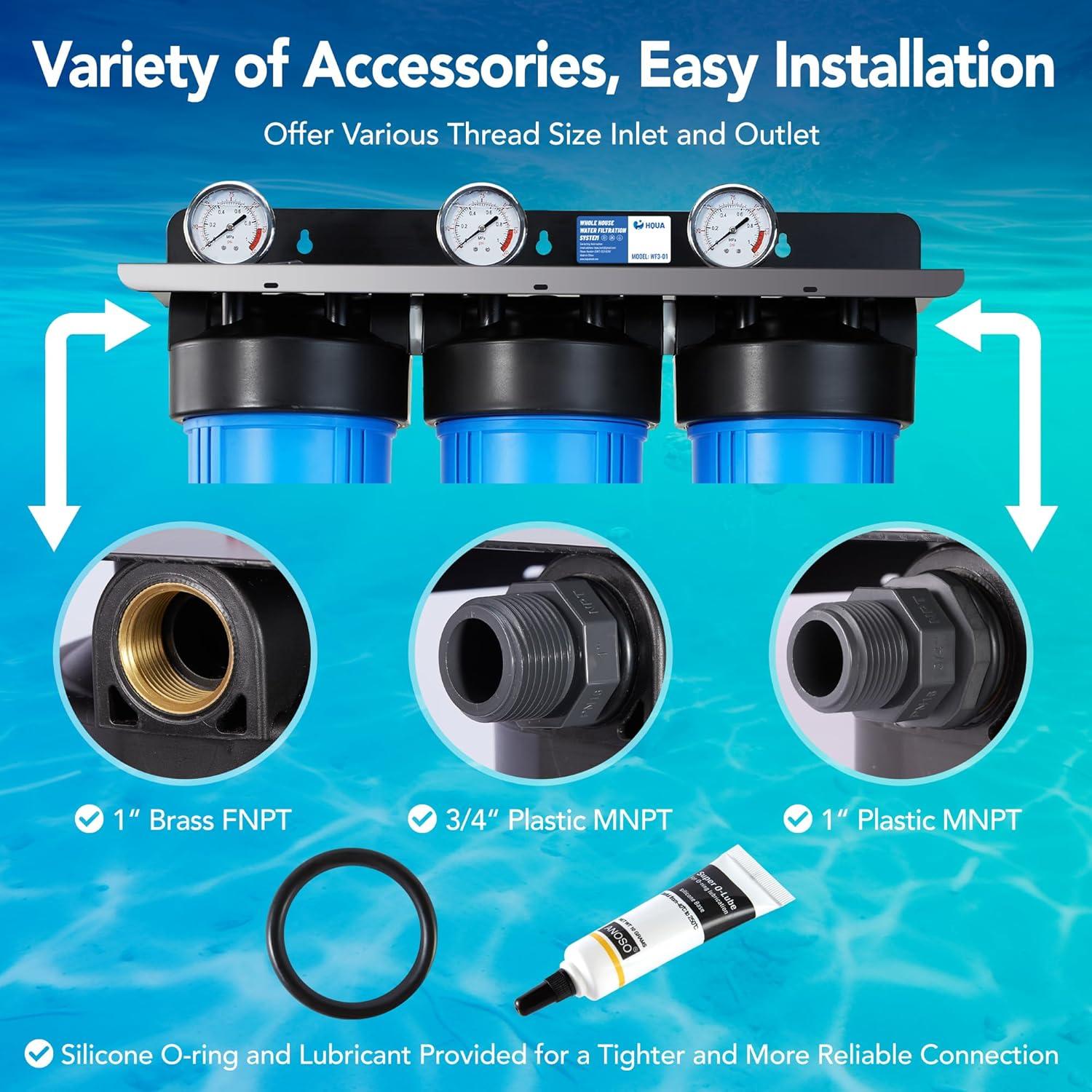 Sistema de Filtración de Agua HQUA WF3-01 3 Etapas 20 kg