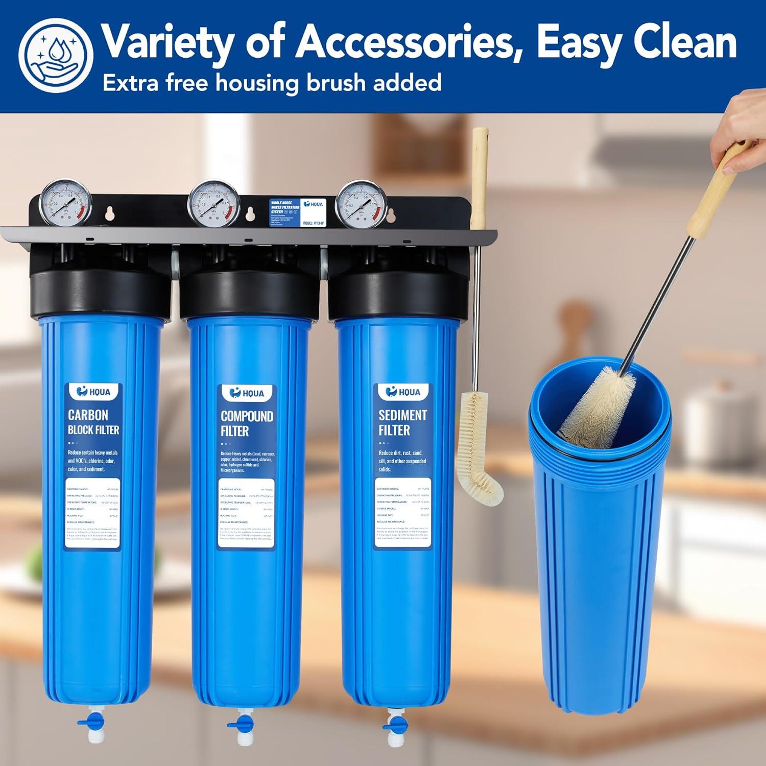 Sistema de Filtración de Agua HQUA WF3-01 3 Etapas 20 kg