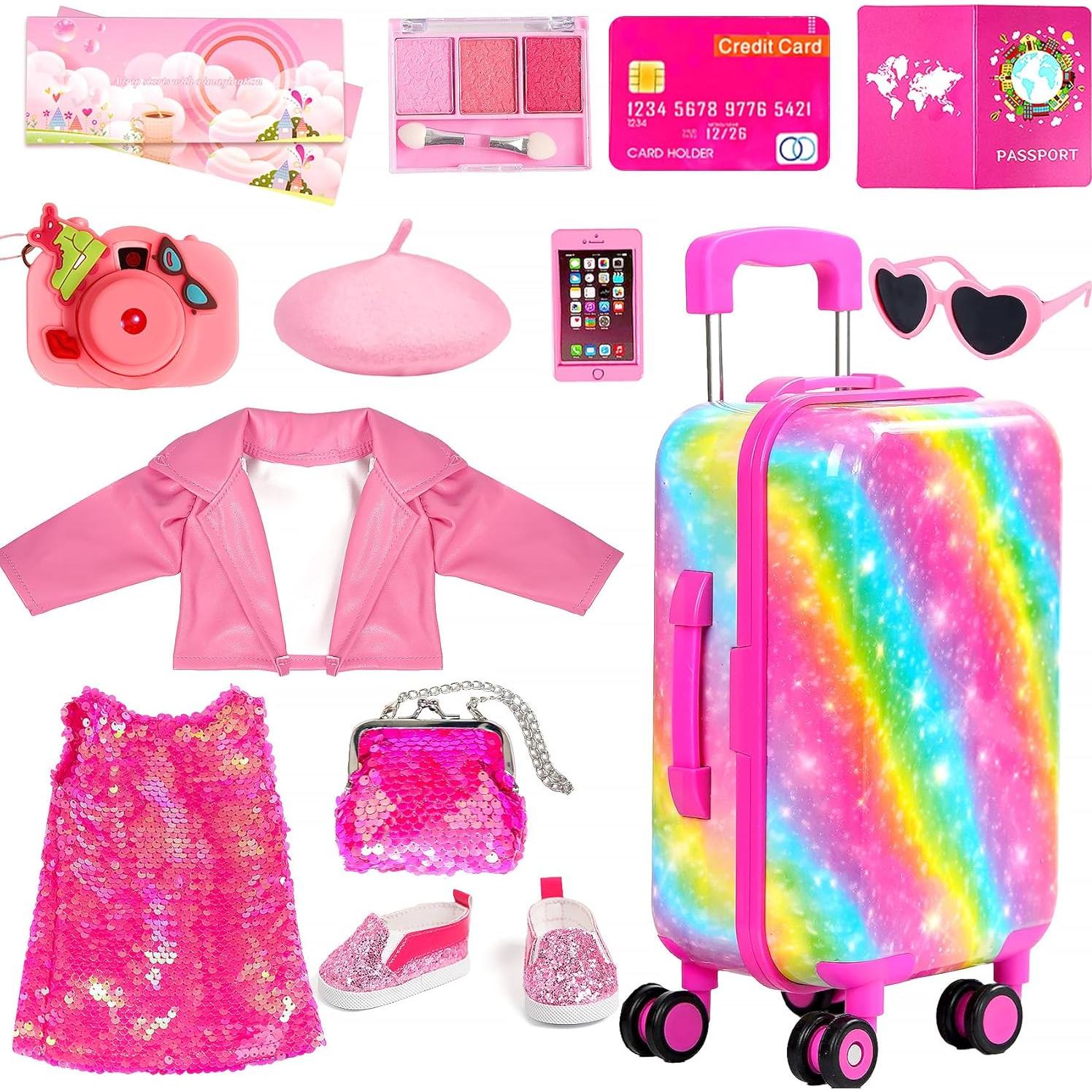 Maleta de Accesorios para Muñecas ARTST 18 Pulgadas - Viaje