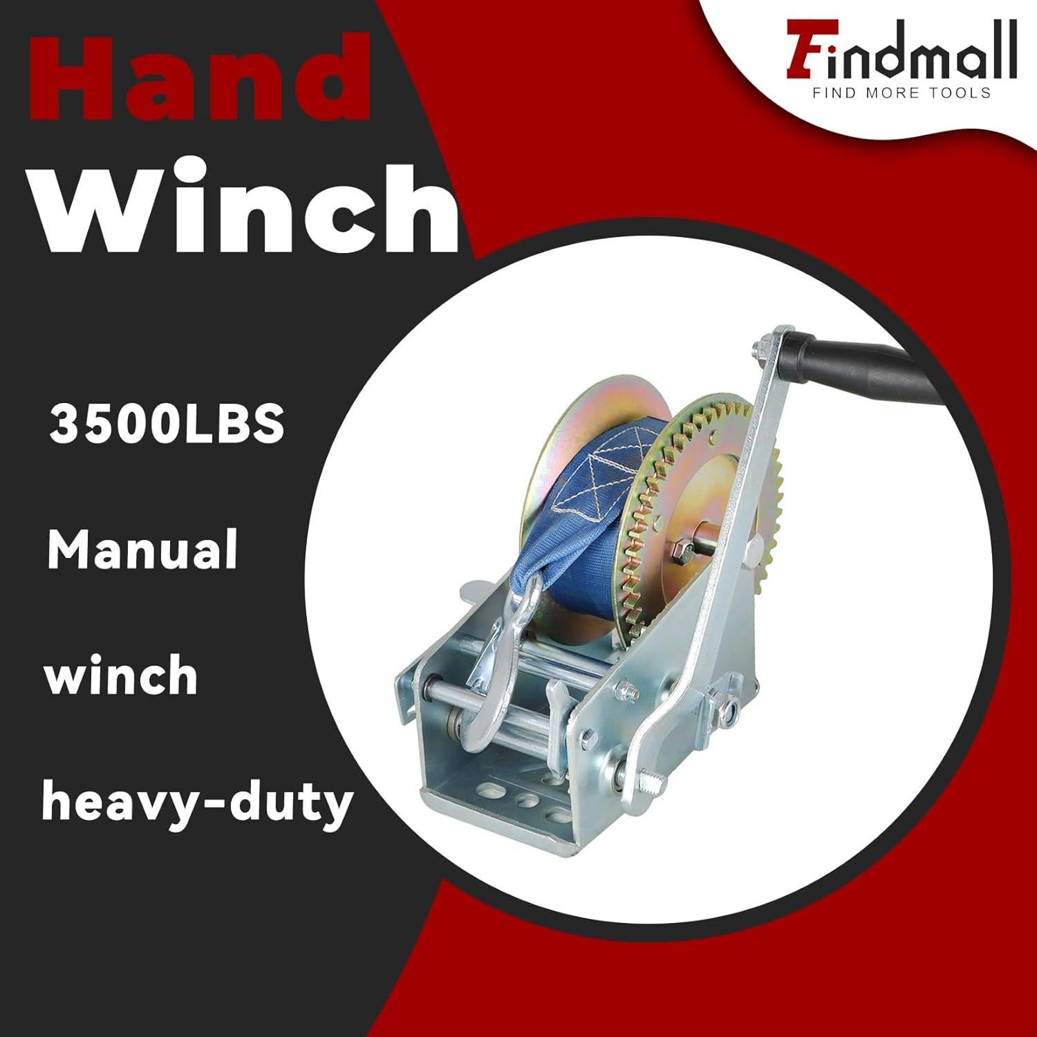 Winch Manual de Alta Resistencia Findmall 1587.6kg 10m