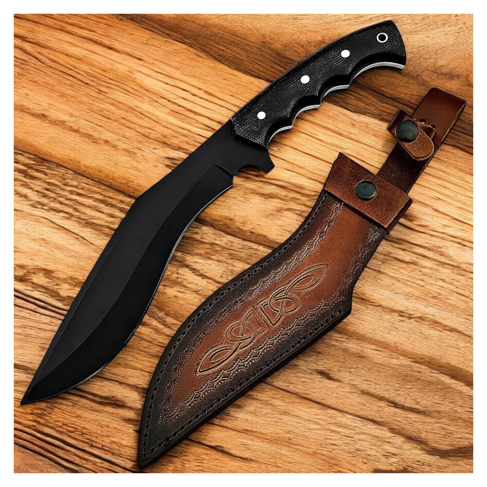 Cuchillo Kukri Poshland Hecho a Mano con Hoja D2 25.4 cm