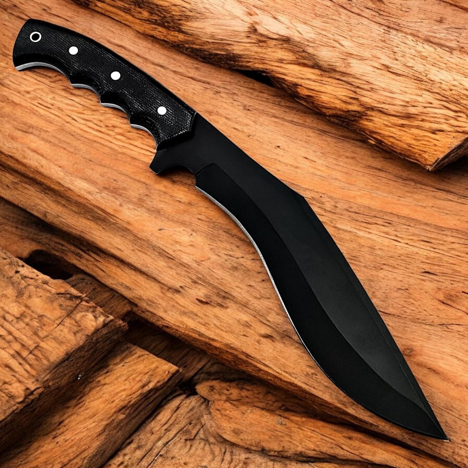 Cuchillo Kukri Poshland Hecho a Mano con Hoja D2 25.4 cm