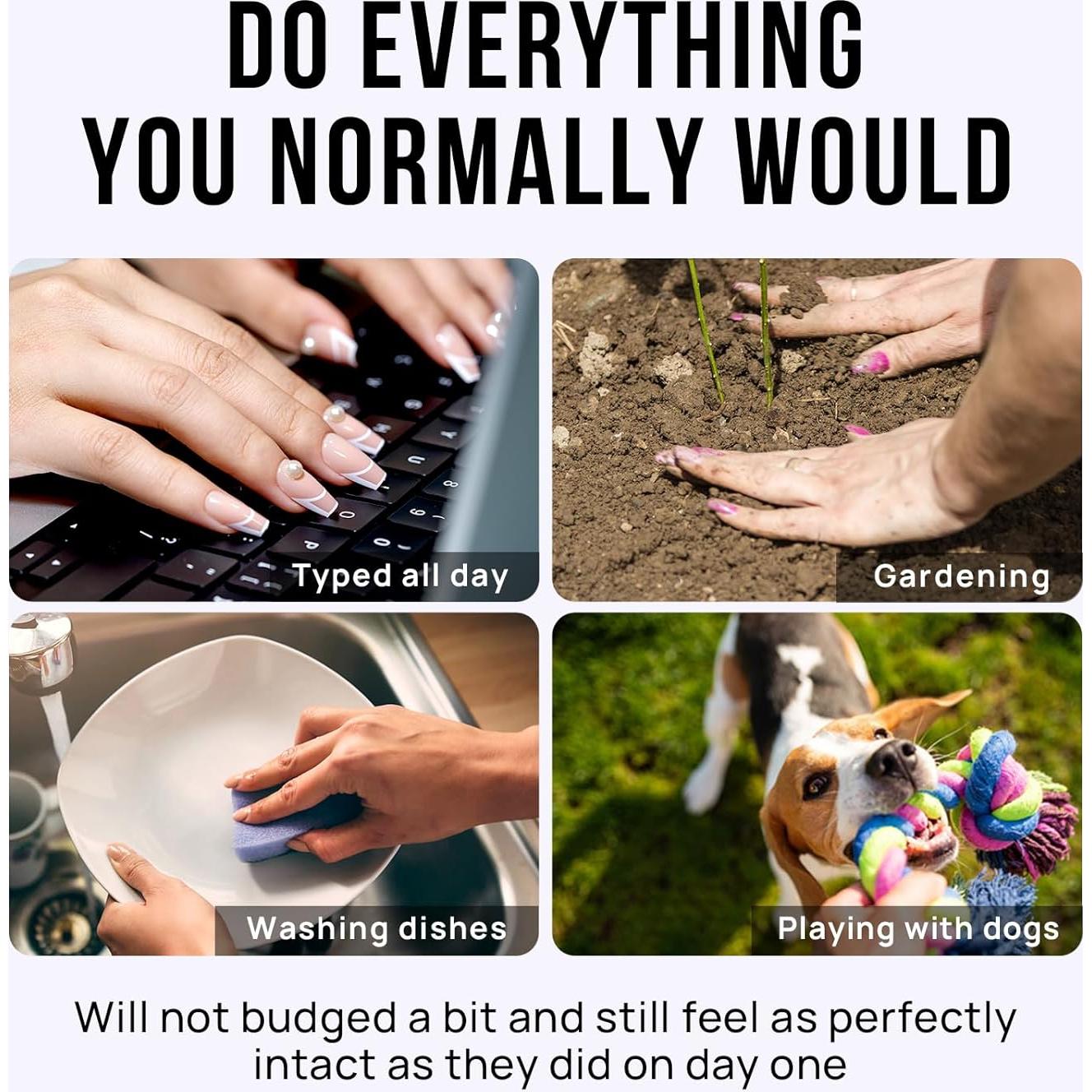 Uñas Postizas Cortas BTArtbox Rosa Salmón 16 Tamaños