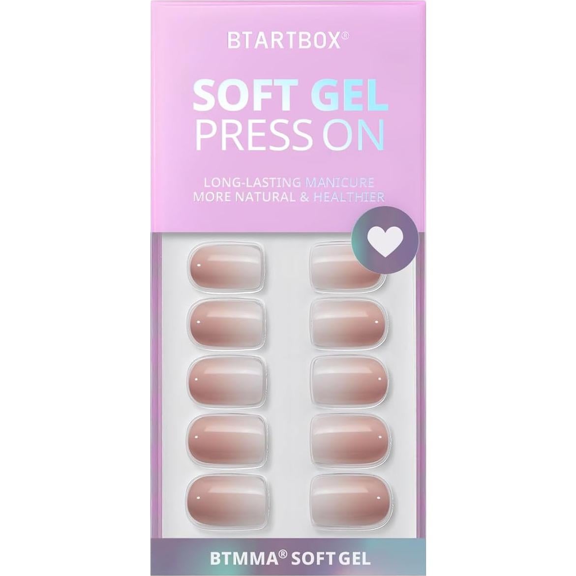 Uñas de Gel Presionadas BTArtbox Crema de Vainilla - 30 Uñas Reutilizables